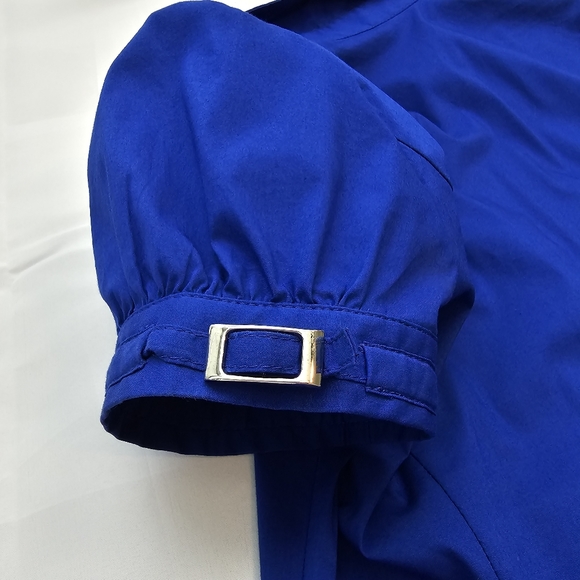 EXPRESS Women's V-Neck Short Sleeve Blouses Purple Blue Size XS - Picture 8 of 17